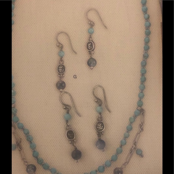 Silpada Blue/Green Howlite Earrings - Picture 4 of 4